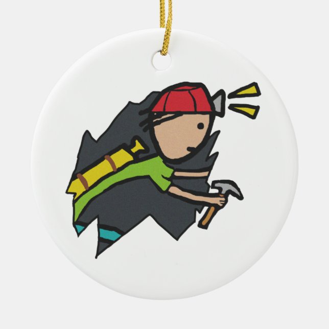 Caving and Spelunking Ceramic Tree Decoration (Front)