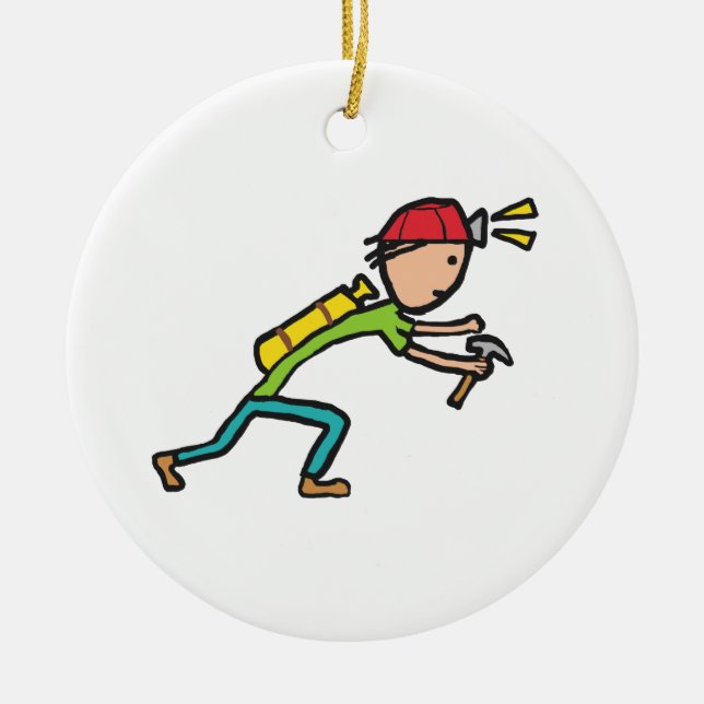Caving and Spelunking Ceramic Tree Decoration (Front)