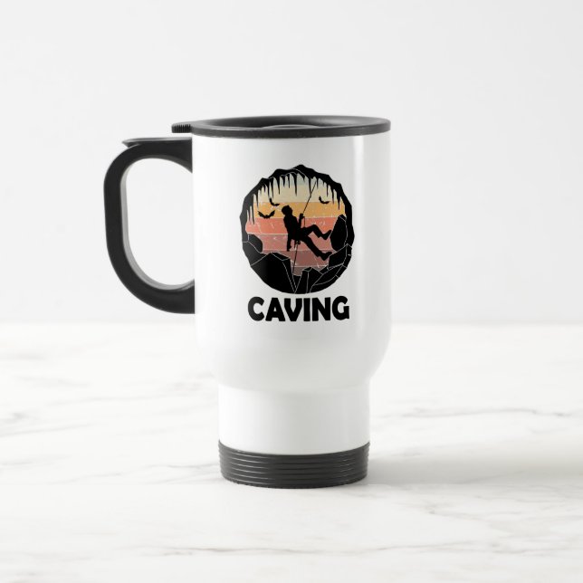 Caving - Cave Exploration Speleology Travel Mug (Left)