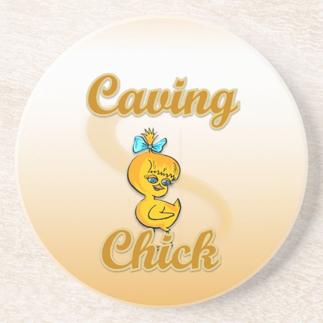 Caving Chick Coaster (Front)