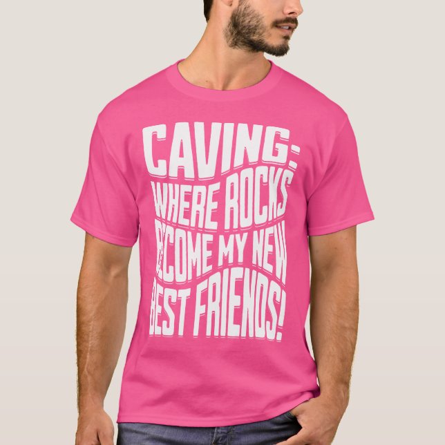 Caving Exploring Caves Spelunker Chest Cavern Divi T-Shirt (Front)