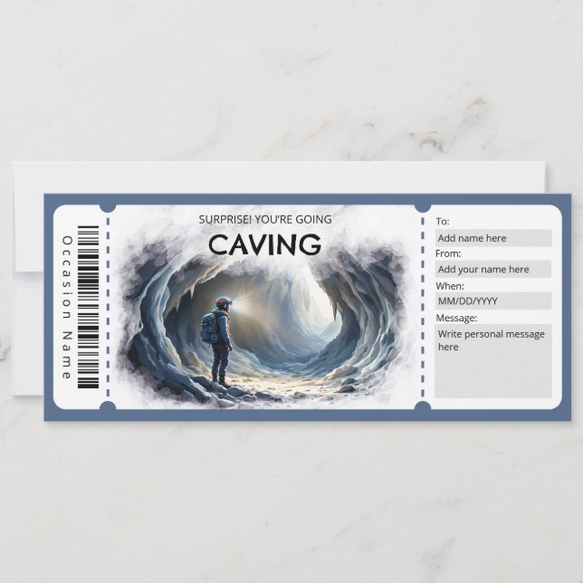 Caving Gift Certificate Invitation (Front)
