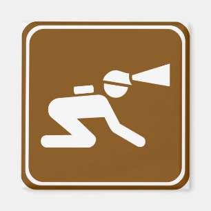 Caving Highway Sign Magnet