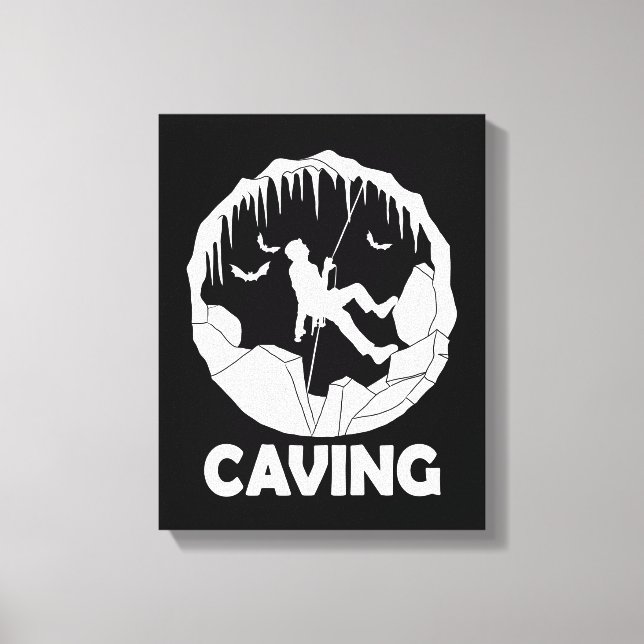 Caving - Speleology Cave Exploration Canvas Print (Front)