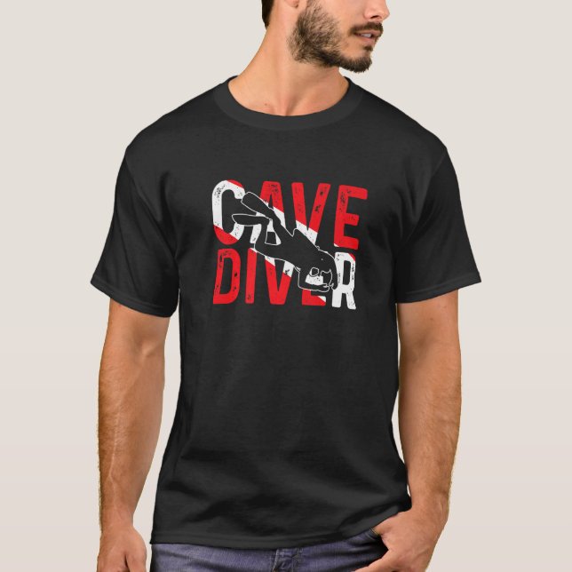 Caving Spelunking Cave Diving Diver Speleology Cav T-Shirt (Front)