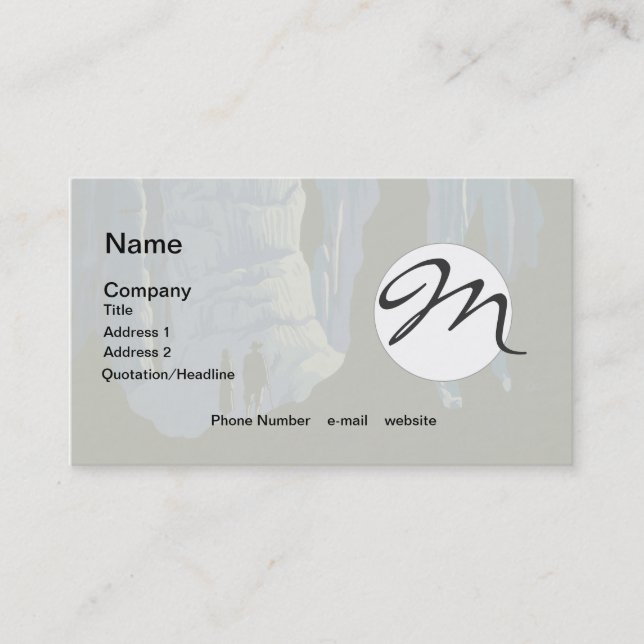Caving Travel Cavern Vintage Travel Poster Business Card (Front)