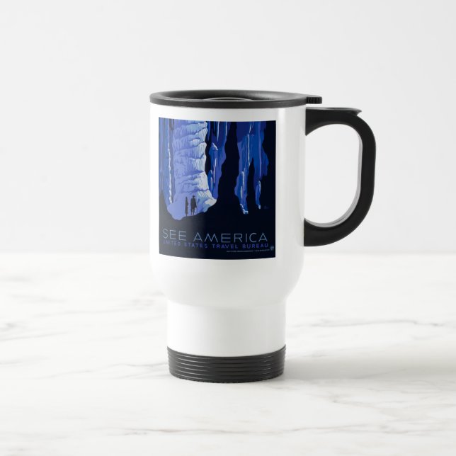 Caving Travel Cavern Vintage Travel Poster Mug (Right)