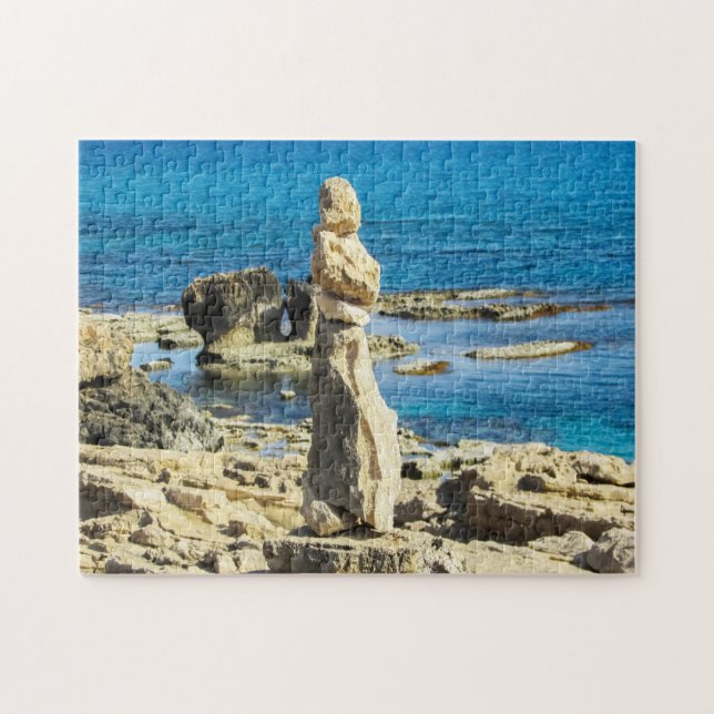 Cavo Greko rocky coastline Cyprus. Jigsaw Puzzle (Horizontal)