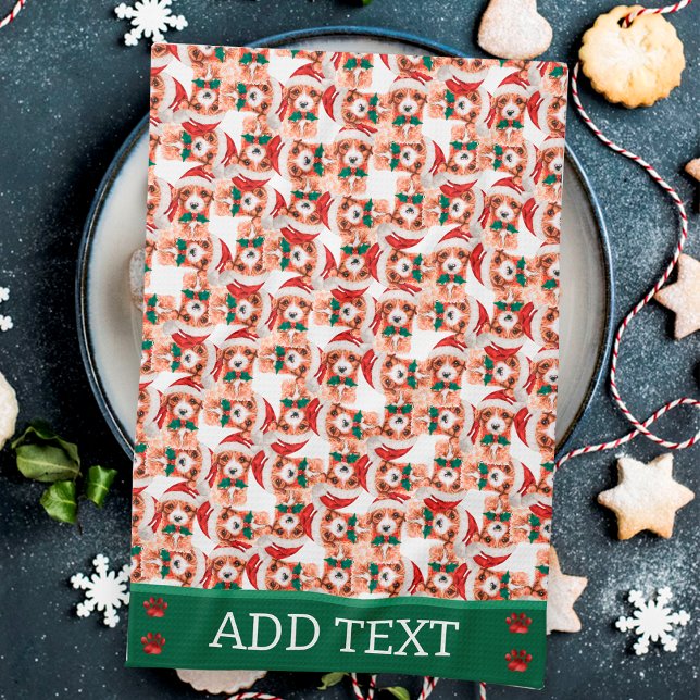 Cavoodle Christmas Dog Tea Towel (Creator Uploaded)