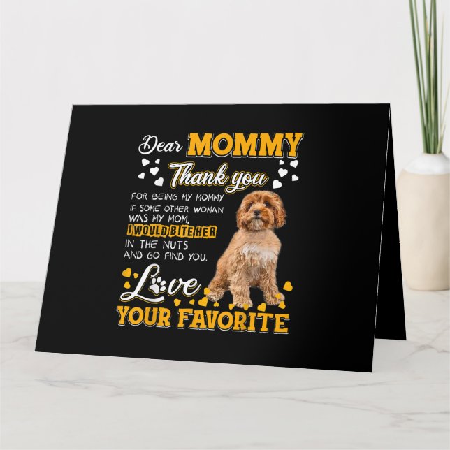 Cavoodle Dear Mummy Thank You For Being My Mummy Card (Front)