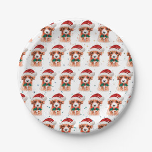 Cavoodle Dog Breed Christmas Stars Paper Plate