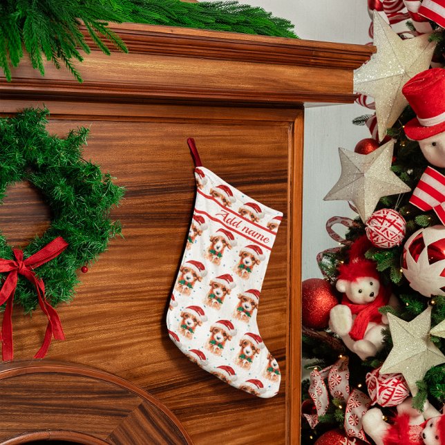 Cavoodle Dog Breed Christmas Stars Small Christmas Stocking (Creator Uploaded)