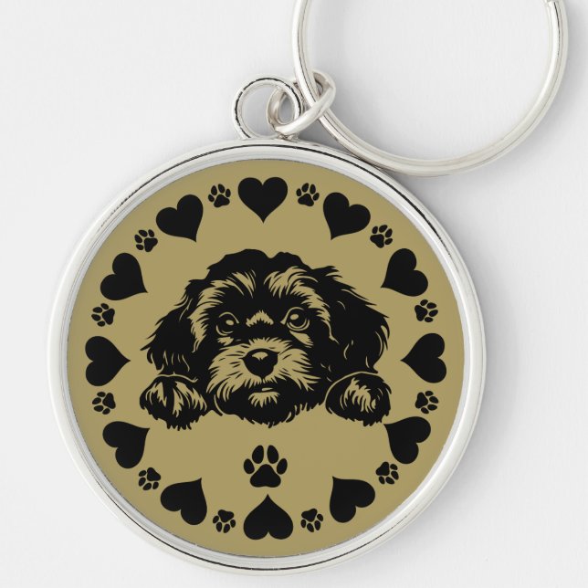 Cavoodle Dog Owner Key Ring (Front)