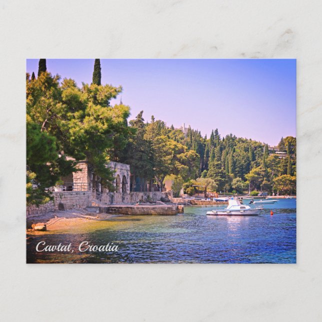 Cavtat, Croatia View of Beach Holiday Postcard (Front)