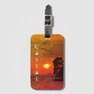Cavtat, Croatia view of Sunset 1974 Filter Coffee Luggage Tag
