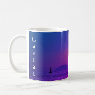 Cavtat, Croatia view of Sunset Purple Filter Coffee Mug