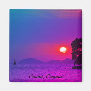 Cavtat, Croatia view of Sunset Purple Filter Magnet
