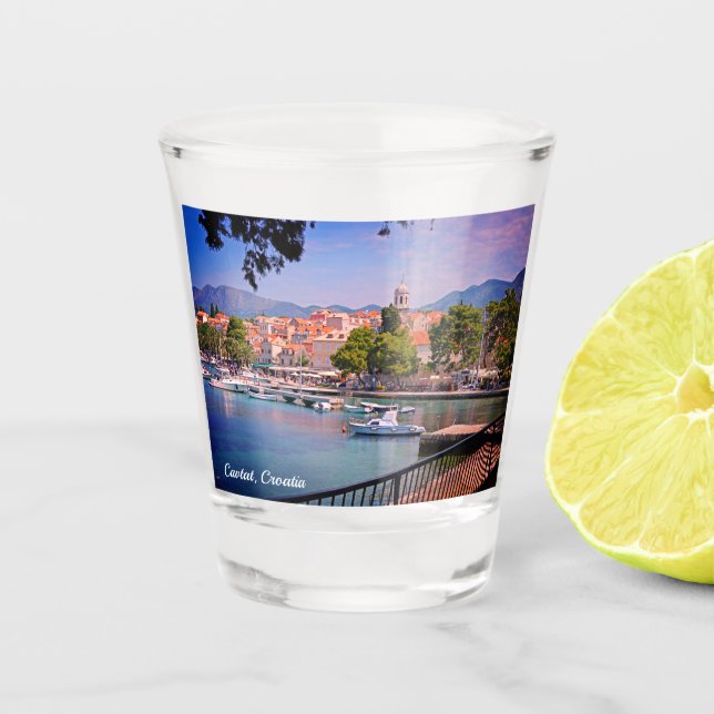 Cavtat, Croatia view of the Town Shot Glass (Front)