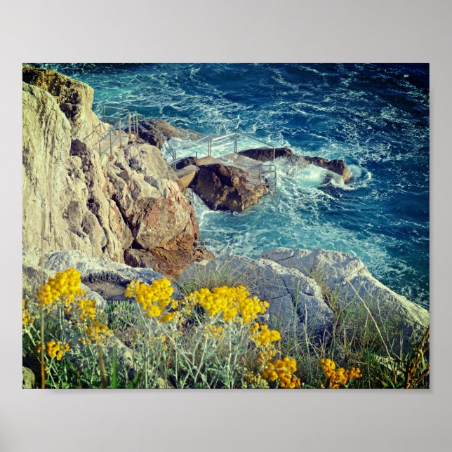 Cavtat Rocky Beach View Holiday Poster (Front)