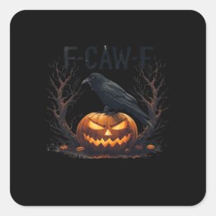 Caw-F's Spooky Pumpkin Halloween Classic Square Sticker