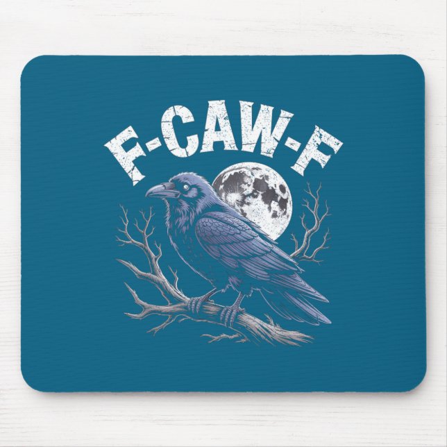 Caw Funny Black Crow Humor Design Mouse Mat (Front)