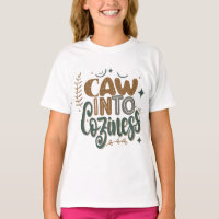 "Caw into Cosiness." in multi colour. 