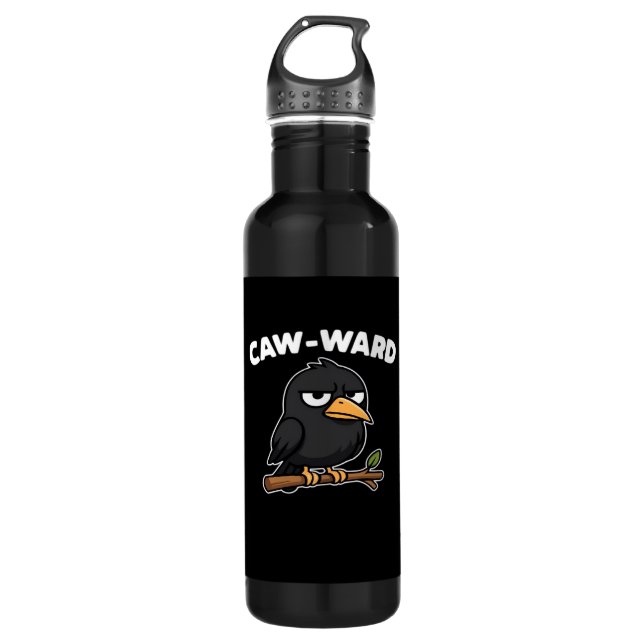 Caw-Ward Funny Quote 710 Ml Water Bottle (Front)
