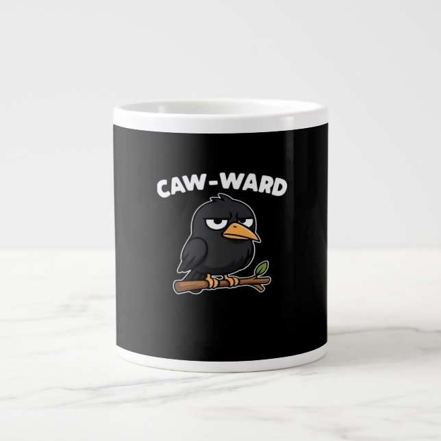 Caw-Ward Funny Quote Large Coffee Mug (Front)