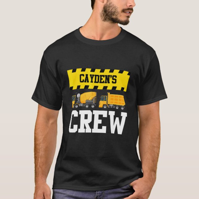 Cayden Construction Crew Custom Dumptruck Dump Tru T-Shirt (Front)