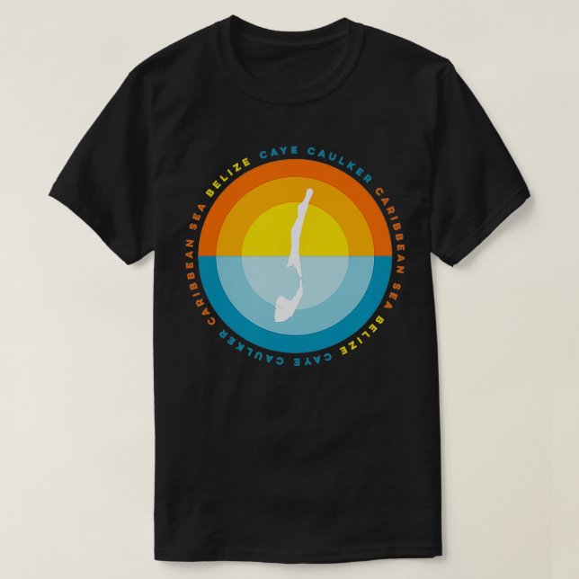Caye Caulker Belise Graphic Sunset T  T-Shirt (Design Front)