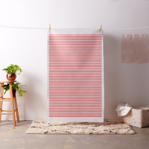 Cayenne and White Striped Custom Fabric