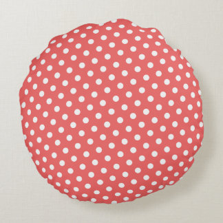 Cayenne & White Polka Dot Round Pillows