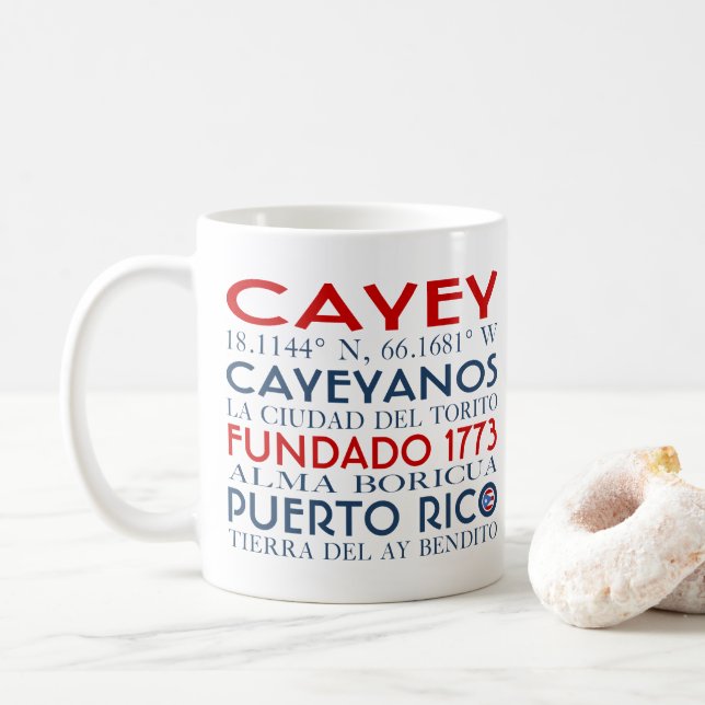 Cayey, Puerto Rico Coffee Mug (With Donut)