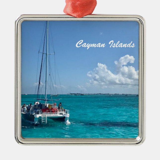 "Cayman Islands" Caribbean Sea Boat Ornament (Front)