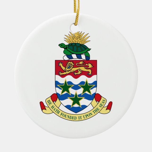 Cayman Islands Coat of Arms Ceramic Tree Decoration (Front)