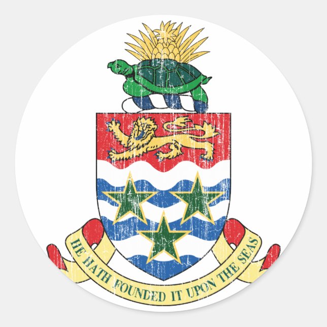 Cayman Islands Coat Of Arms Classic Round Sticker (Front)
