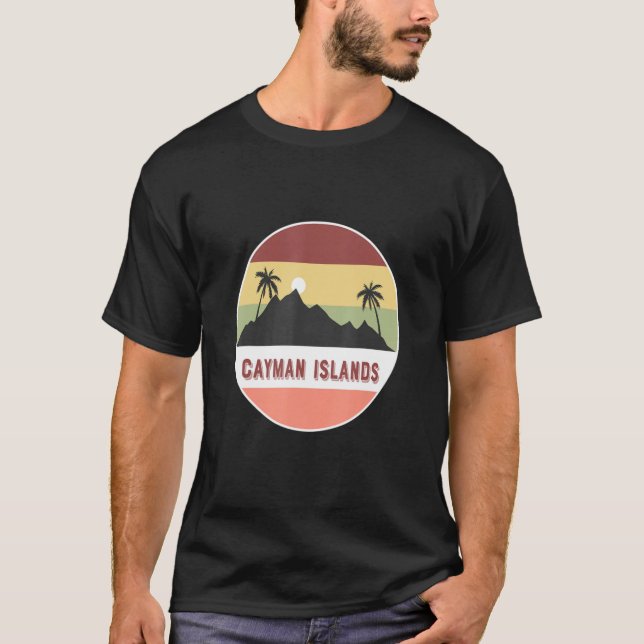 Cayman Islands Mountain And Palms T-Shirt (Front)