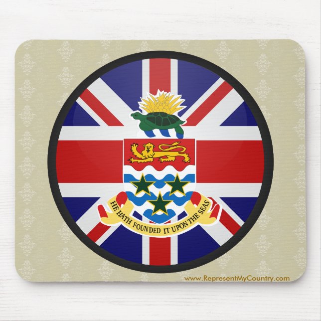 Cayman Islands quality Flag Circle Mouse Mat (Front)
