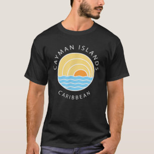 cayman islands retro colourful ocean sunset palm t T-Shirt