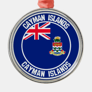 Cayman Islands Round Emblem Metal Tree Decoration