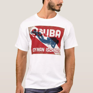 Cayman Islands Scuba Diver - Blue Retro