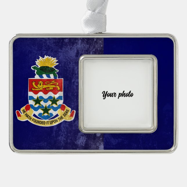 Cayman Islands Silver Plated Framed Ornament (Front)