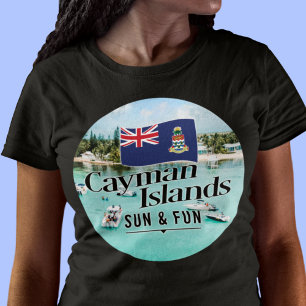 "Cayman Islands Sun & Fun" With Flag T-Shirt