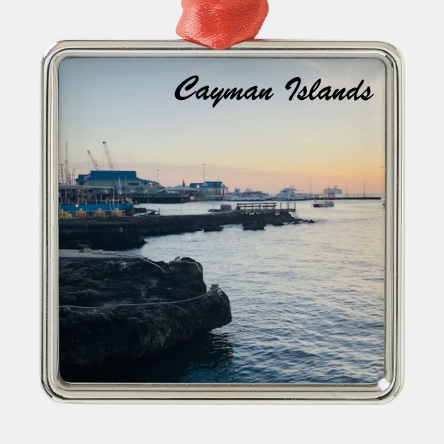 "Cayman Islands Sunset" Metal Tree Decoration (Front)