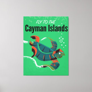 Cayman Islands vintage travel poster Canvas Print