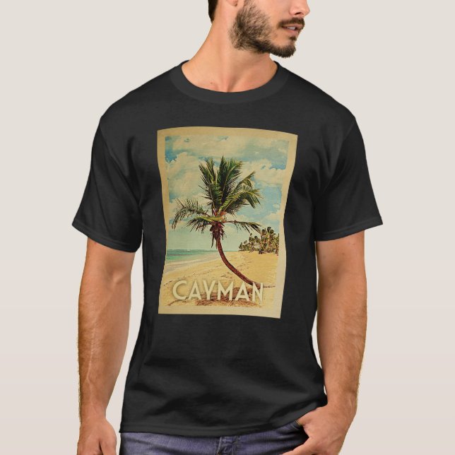 Cayman Islands Vintage Travel T-shirt - Beach (Front)