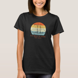 Cayman Islands West Indies Vintage Sailboat Vacati T-Shirt