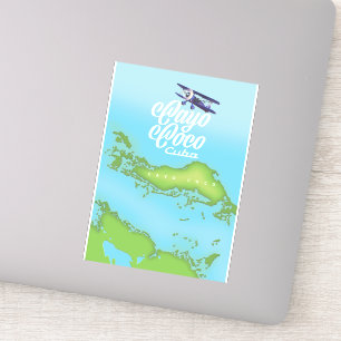 Cayo Coco Cuba vintage style map.