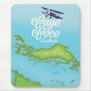Cayo Coco Cuba vintage style map. Mouse Mat