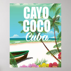 Cayo Coco Cuban beach vacation poster